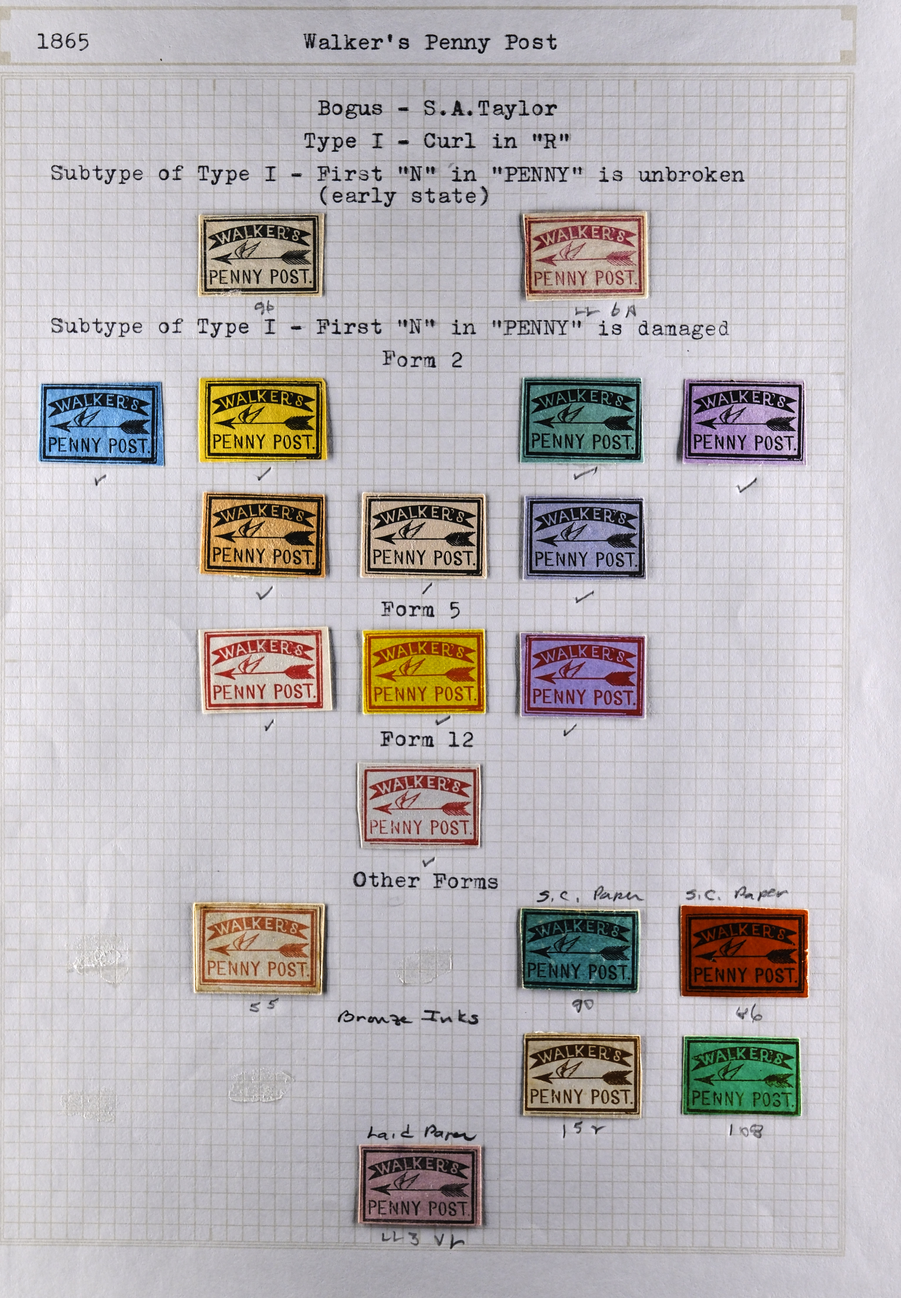 Lot 17104 - locals Walker's Penny Post - Americana Stamps Summer 2025 -Day 3 Lot 17104 - locals Walker's Penny Post - Americana Stamps Summer 2025 -Day 3
