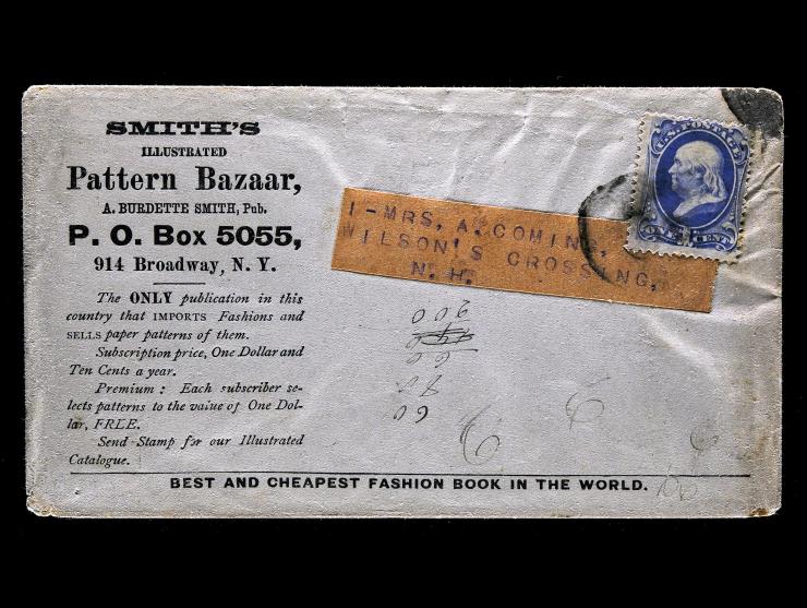 #156 1c Ultramarine with Double Oval Cancel Paying the Circular Rate on Advertising Cover with Printed Label