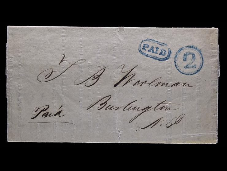 July 1, 1845, Folded Printed Circular, Philadelphia to Burlington N.J, 2c Circular