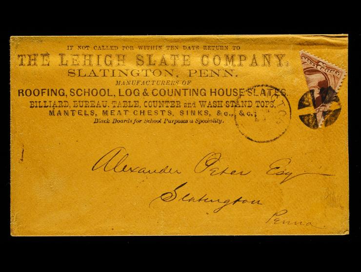 #146a, 1c Red Brown, Diagonal Bisect, Tied by Quartered Cork Duplex Cancel on Locally Used Drop Rate Advertising Cover