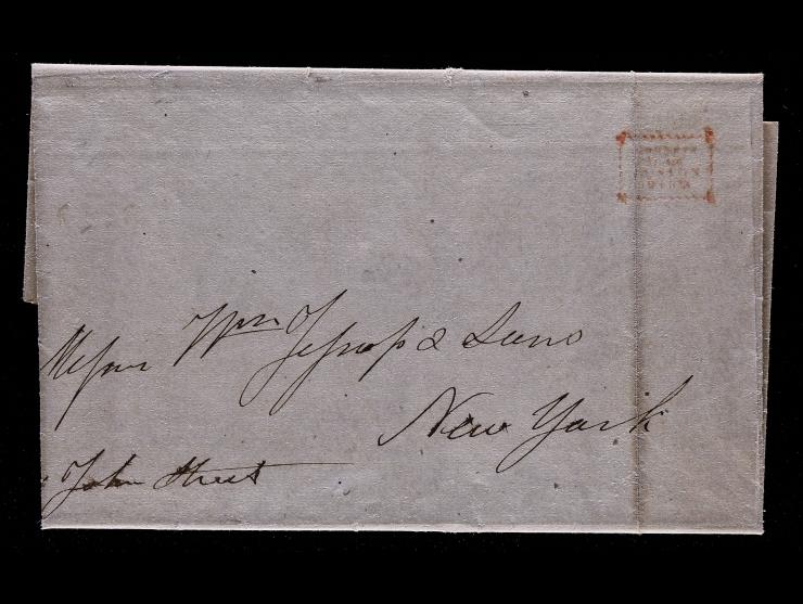 Hale & Co., Red Boxed "Collect Six Cents by Hale & Co." (C-4) on 1844 Cover