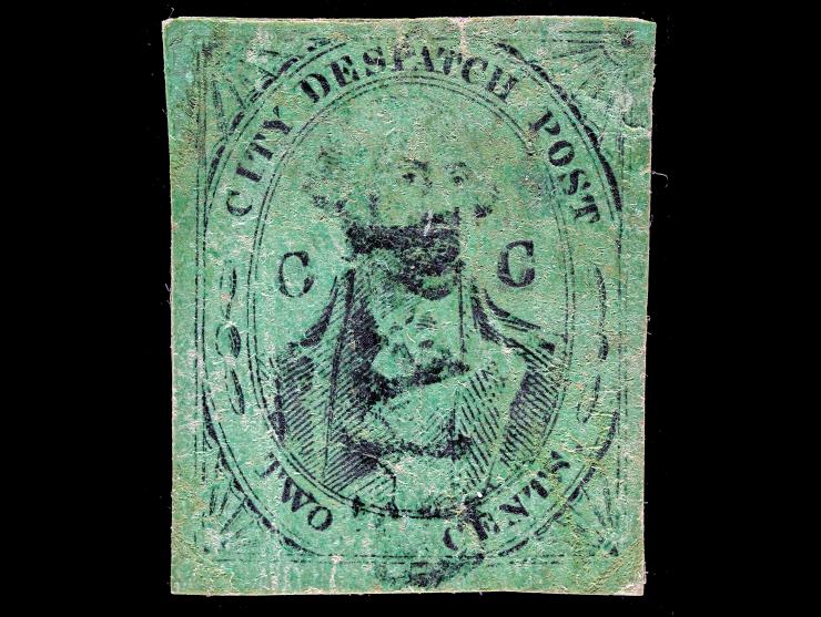 (Cole's) Post Office City Despatch, 40L4, 2c Black on Green, Used with Black "PAID" Cancel