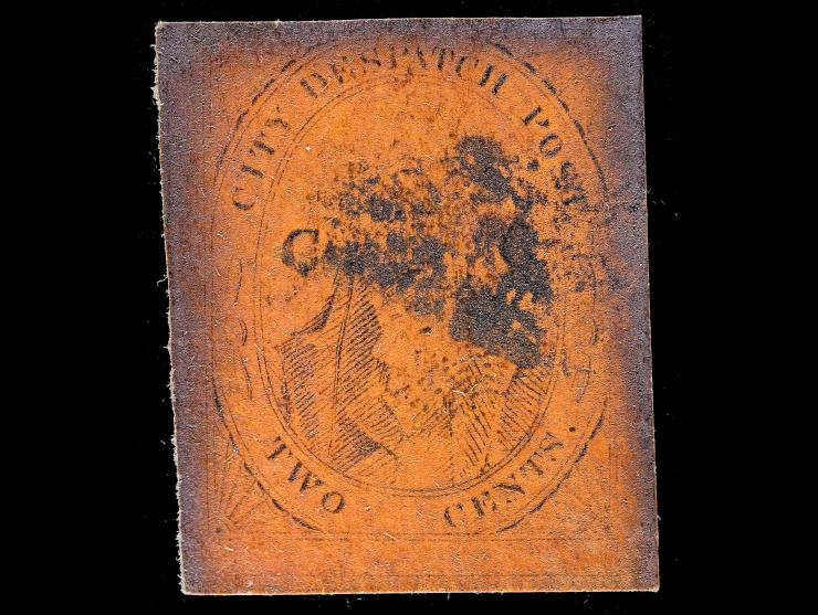 (Cole's) Post Office City Despatch, 40L6, 2c Black on Vermilion, Used