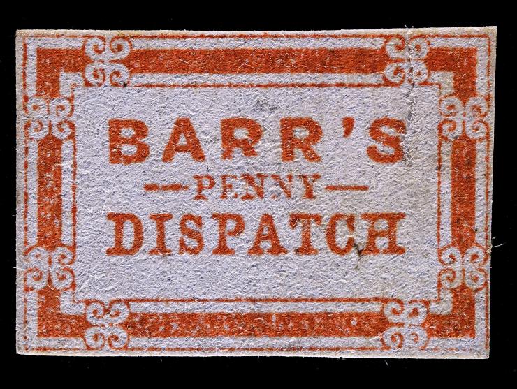 Barr's Penny Dispatch, 8L1, 1c Red, Unused