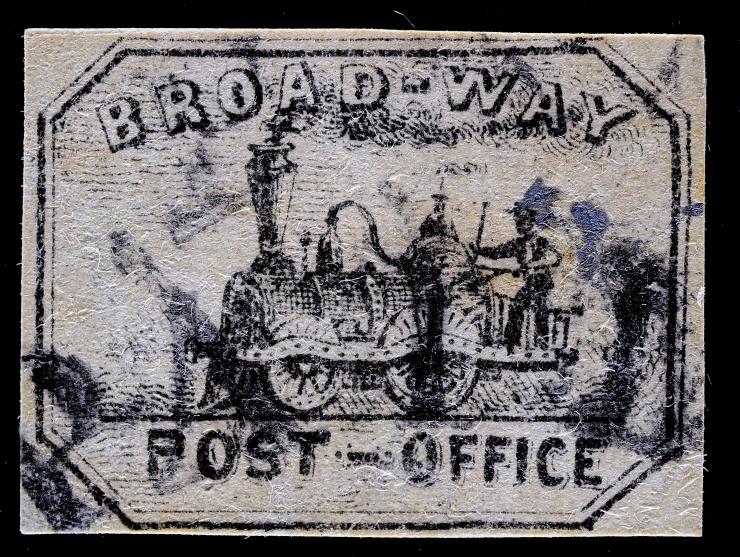 Broadway Post Office, 26L2, 1c Black, Used with Arced "PAID" Cancel