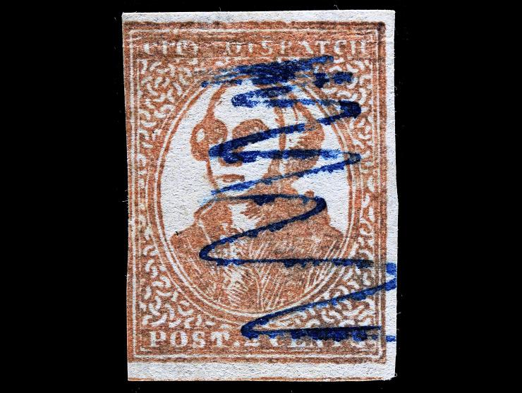 City Dispatch, New York, 160L1, 2c Red, Used with Blue Pen Cancel