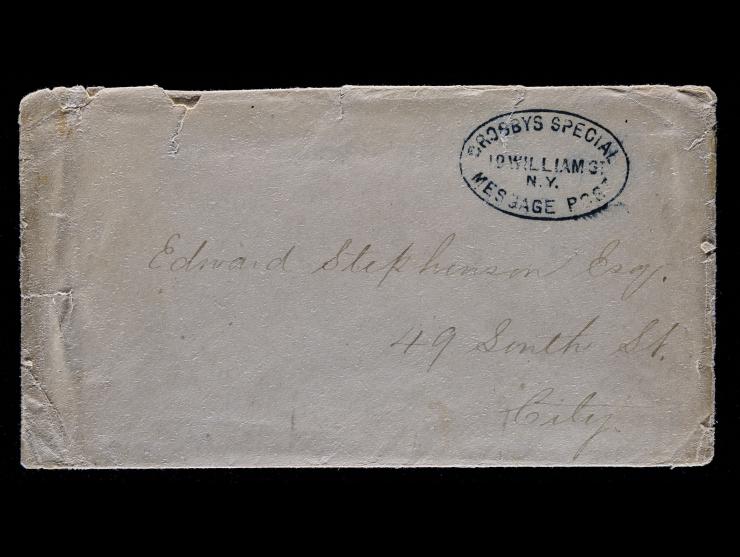 Crosby’s Special Message Post, Blue Oval Company Handstamp on Local Cover