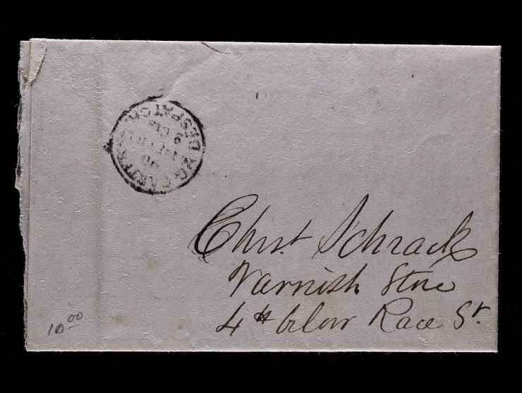 G. Carter’s Despatch, "2 Cts." in Lieu of “Paid” Handstamp, on Local 1850 Folded Cover
