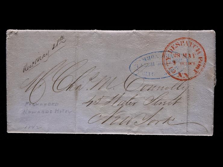 (Greig's) City Despatch Post, Red Circular Datestamp on 1842 Stampless Cover