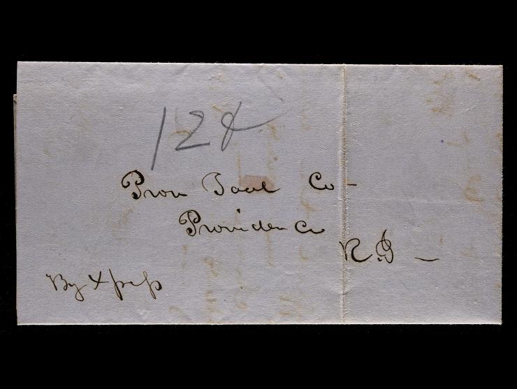 Clement’s Express, Manuscript "By Xpress", Stampless Folded Letter, Whitinsville, MA to Providence, RL, 1850