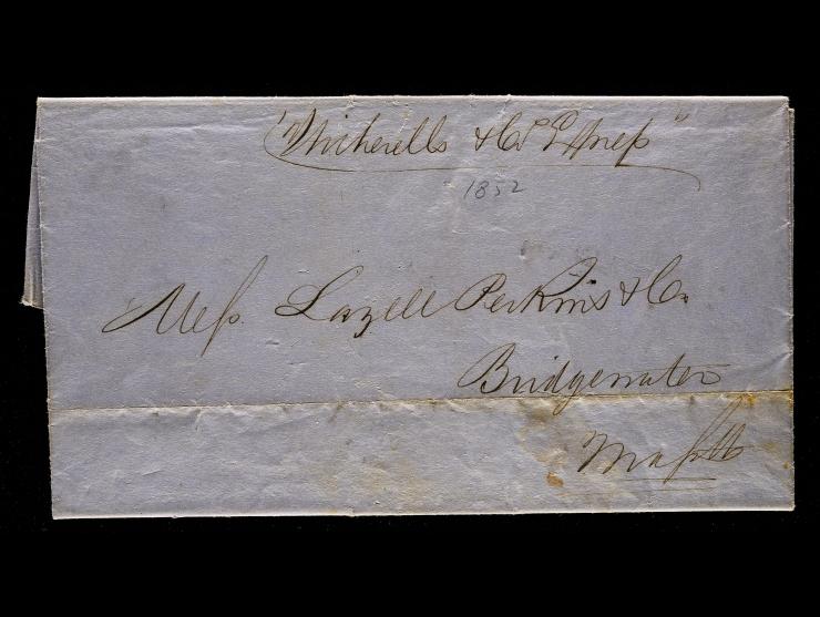 Witherell’s Express, 1847 Folded Cover from New Bedford to Boston’s Washington Coffee House