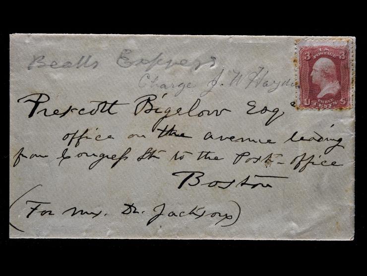 Bealls Express, "Bealls Express, Charge J. W. Hayden" Express Marking with #65 3c Rose, on Cover to Boston