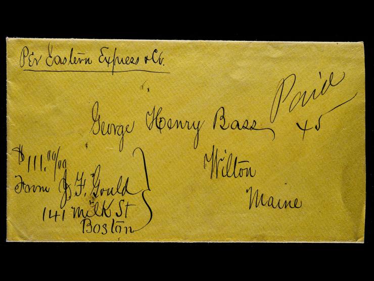 Eastern Express Co., 1850s Stampless Cover from Boston to Wilton, Maine