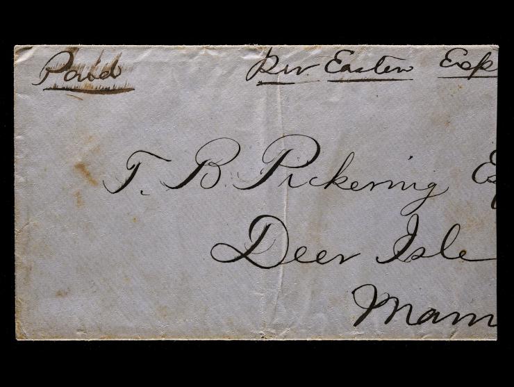 Eastern Express Co., Manuscript "Pr. Eastern Express" on Stampless Cover to Deer Isle, Maine