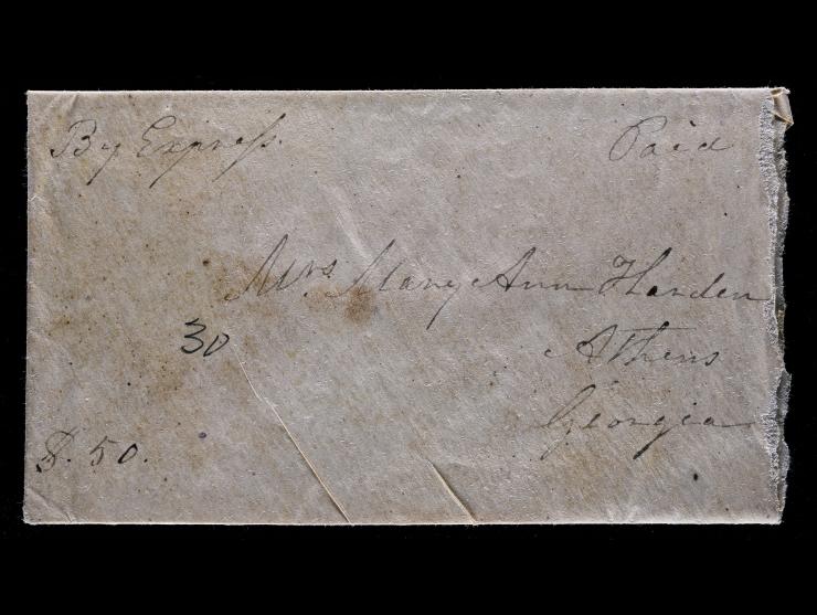 By Express Manuscript Instructions on Stampless Cover to Athens, Georgia