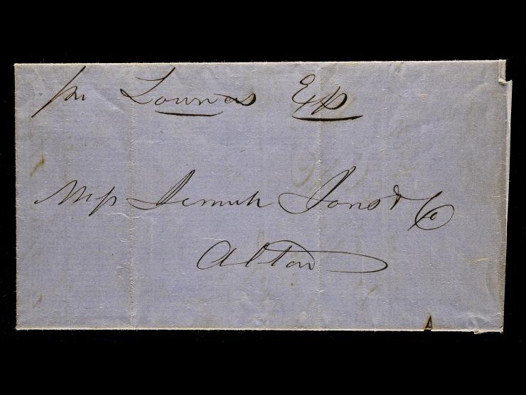 Lowner's Express, Manuscript Directive, on 1859 Folded Letter, Carried Outside the Mails to Alton, NH