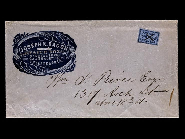 Teese & Co. Penny Post, 137L1, 1c Blue on Bluish, Manuscript "X" Cancel on Blue Cameo Advertising Cover