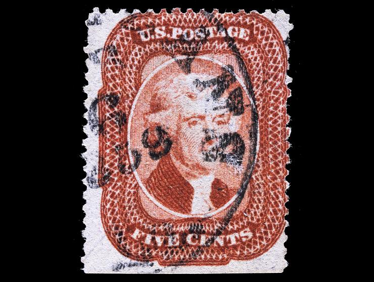 #27 1858 5c Brick Red, Used with New Orleans 1859 Postmark