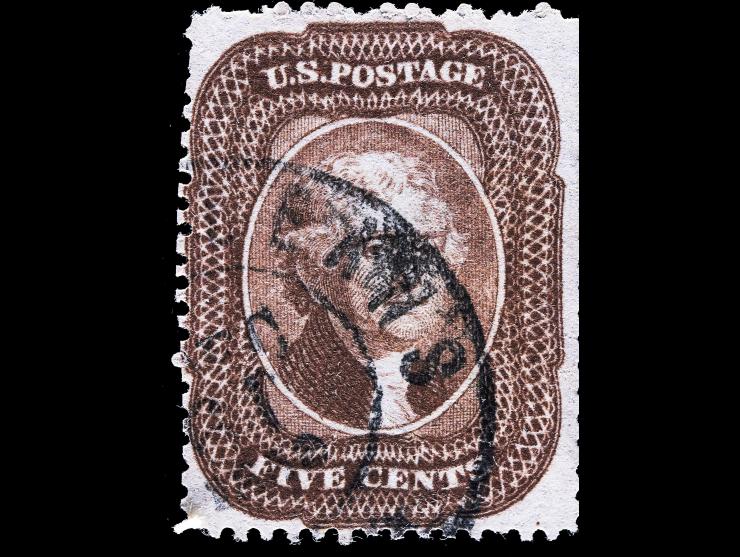 #29 1859 5c Brown, Used with New Orleans Postmark
