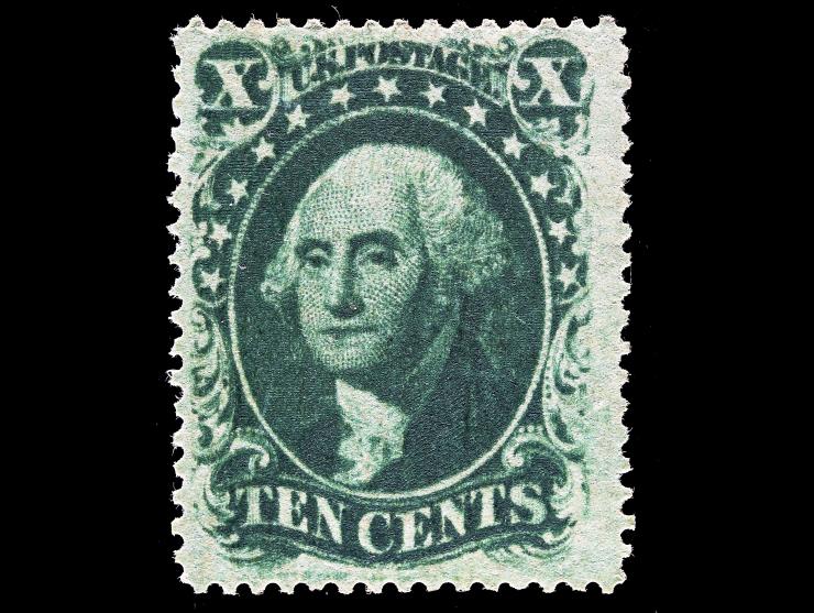 #35 1859 10c Green, Used with Cancel Removed