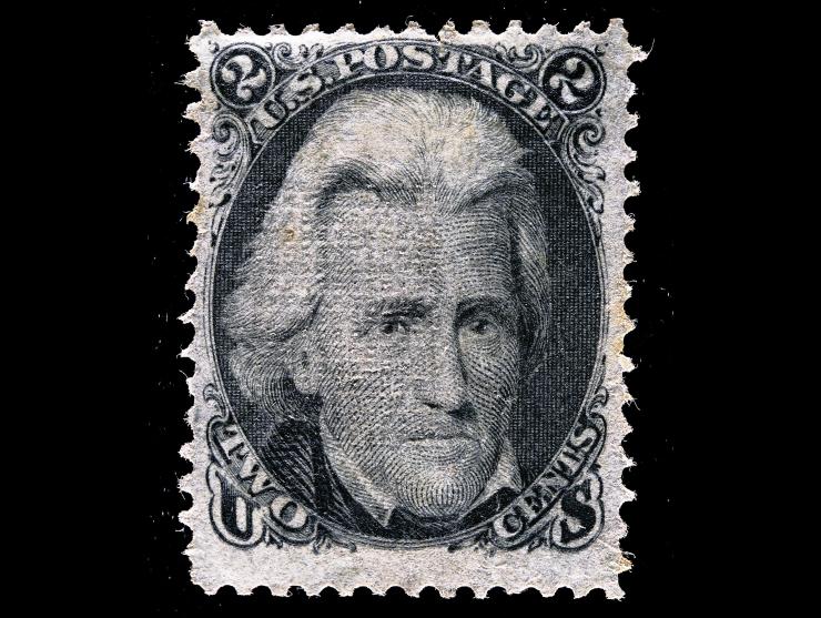 #93 1868 2c Black, Used with Cancel Removed and Some Regumming