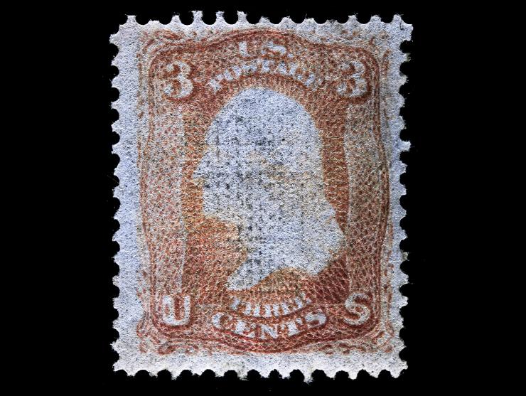 #94 3c Red, "F" Grill, Used with a Cleaned Cancel and Regummed