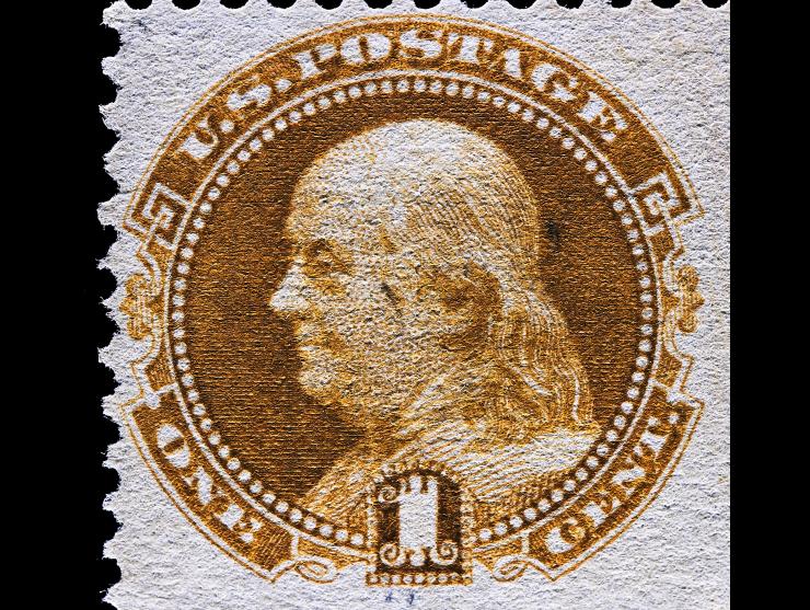 #112 1869 1c Buff, Used with Cancel Mostly Removed