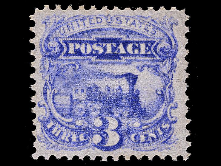 #114 1869 3c Ultramarine, Unused, No Gum