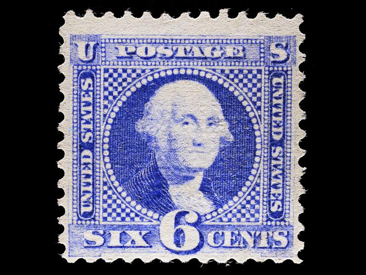 #115 1869 6c Ultramarine, Used with Cancel Removed