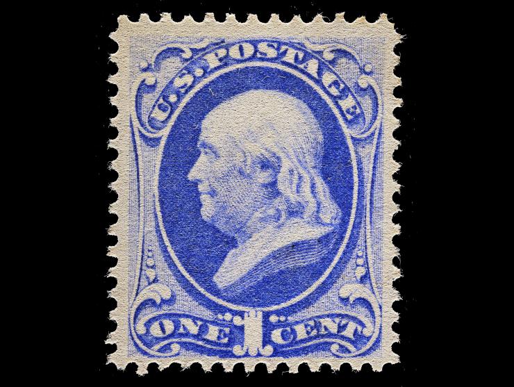 #145 1870 1c Ultramarine, Unused, No Gum