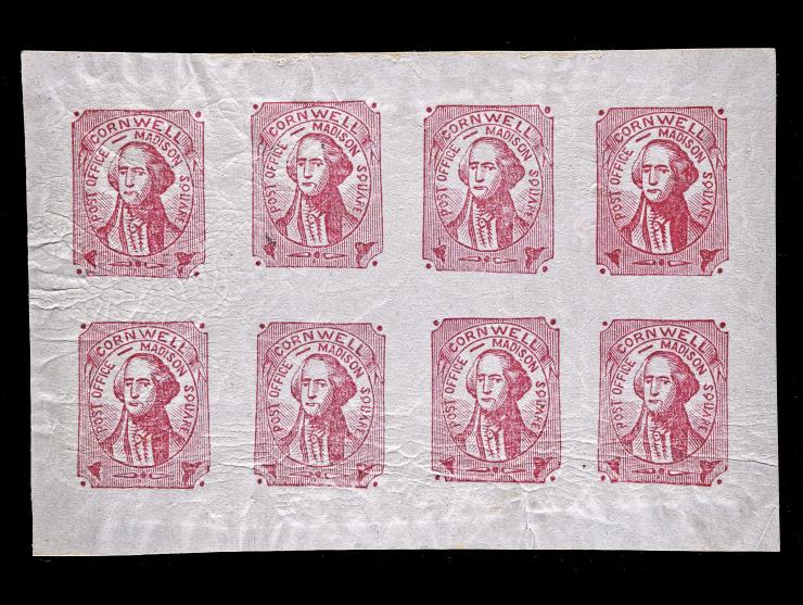 Cornwell’s Madison Square Post Office, 1c Red, 52L2, Hussey Forgery