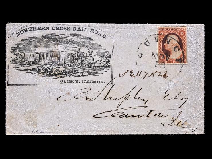 Northern Cross Rail Road, Illustrated Corner Card with #11A 3c Dull Red Tied