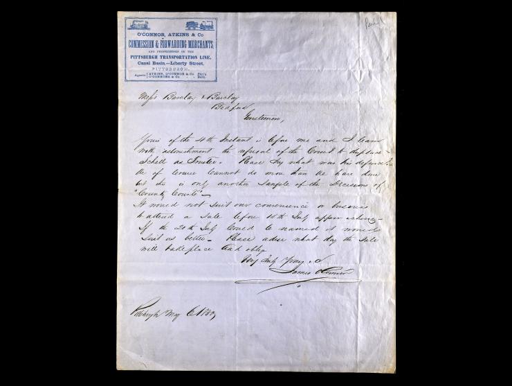 O'Connor, Atkins & Co., Pittsburgh Transportation Line, Illustrated Train Letterhead