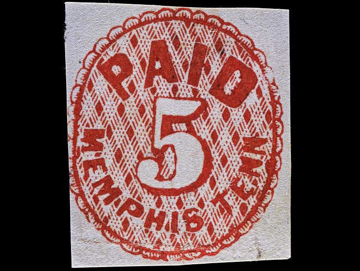 Confederate States, Memphis Tenn., 5c Red, 56X2, Unused