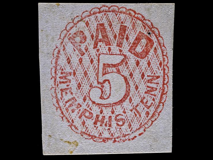 Confederate States, Memphis Tenn., 5c Red, 56X2, Unused