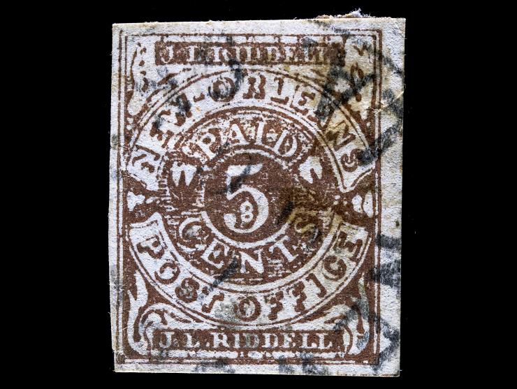 Confederate States, New Orleans La., 5c Brown, 62X3, Used with New Orleans Postmark