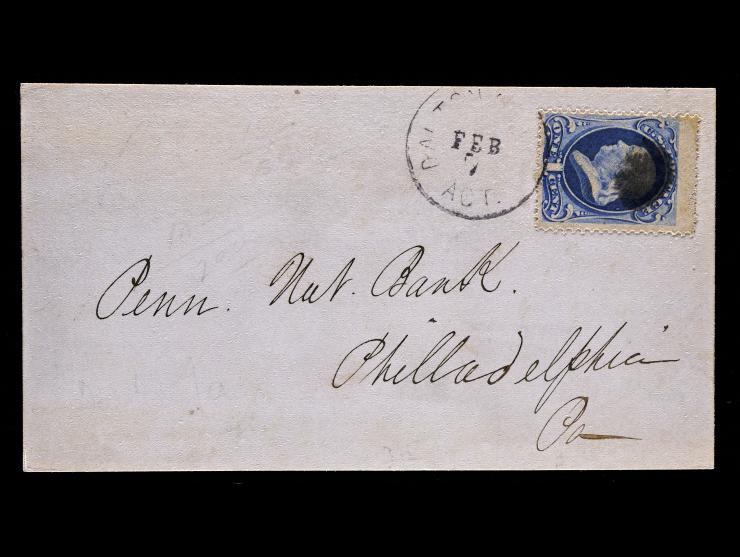 #212 1887 1c Ultramarine, Tied on First National Bank, Rome Georgia. Printed Card