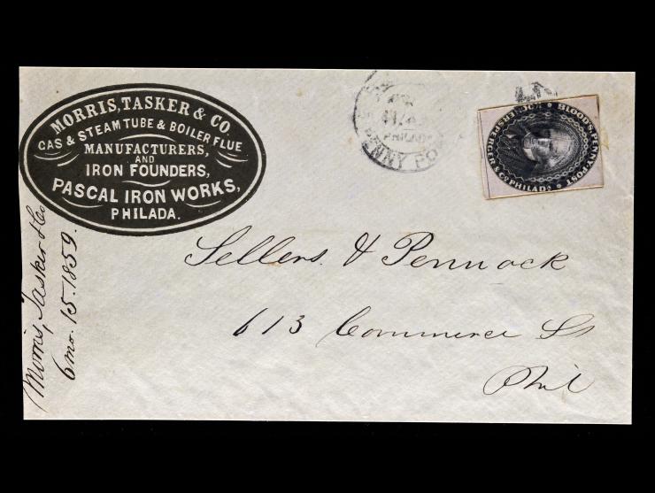 D.O. Blood & Co., 15L18, 1c Black Tied by Numeral "1" in Oval Handstamp on Advertisement Cover to Local Address