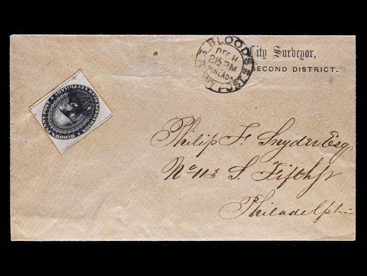 D.O. Blood & Co., 15L18, 1c Black on City Surveyor Corner Card