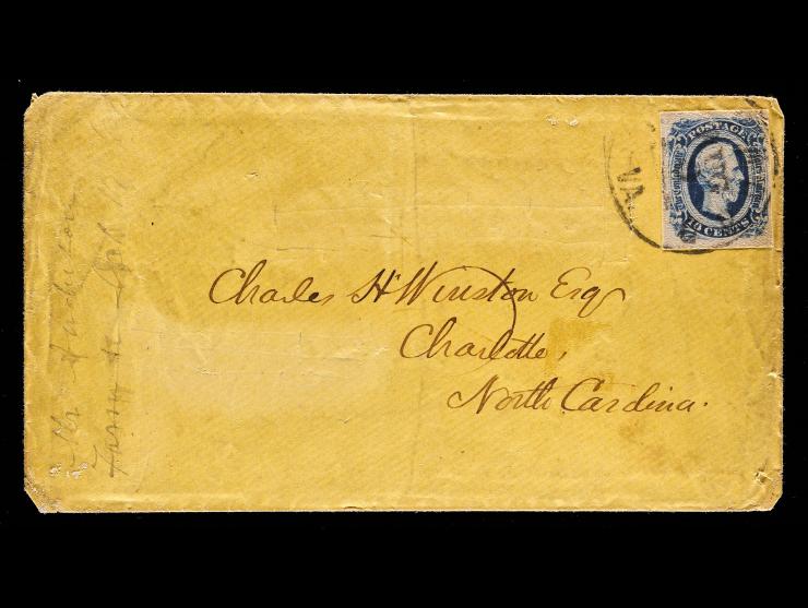 Confederate States, CSA #12 10c Blue, Archer & Daly Printing, Tied by Richmond, VA Datestamp on 1864 Cover to North Carolina