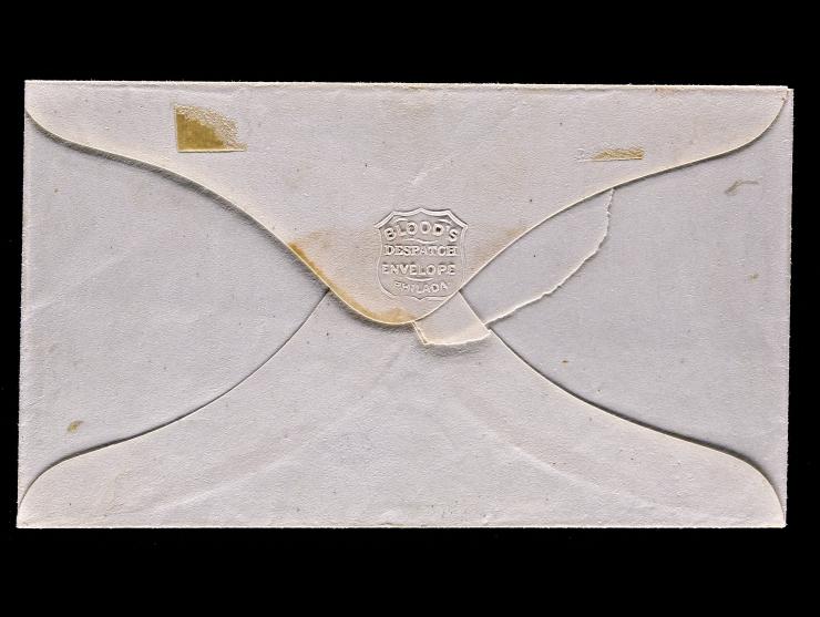 D.O. Blood & Co., 15L13, 1c Bronze on Black, Acid Tied, on Embossed Company Envelope