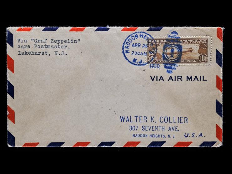 #C14, $1.30 Graf Zeppelin, on Airmail Cover, 1930 Europe-Pan America Round Flight