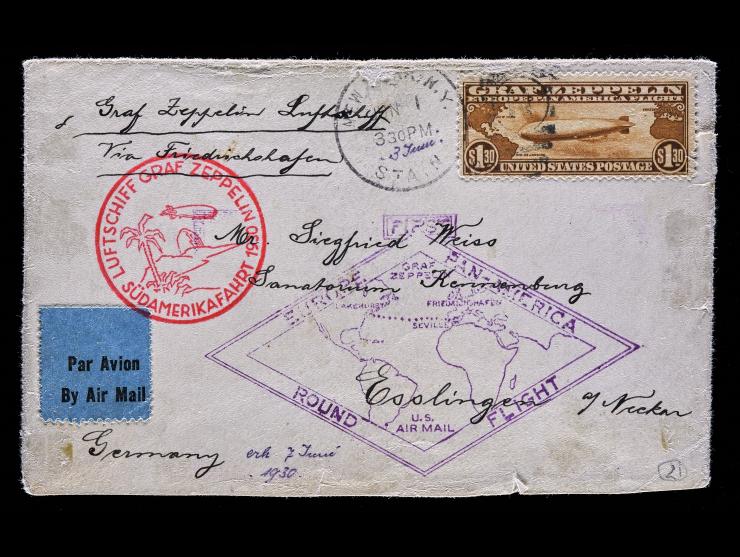 #C14, $1.30 Graf Zeppelin, to Germany, via Friedrichshafen