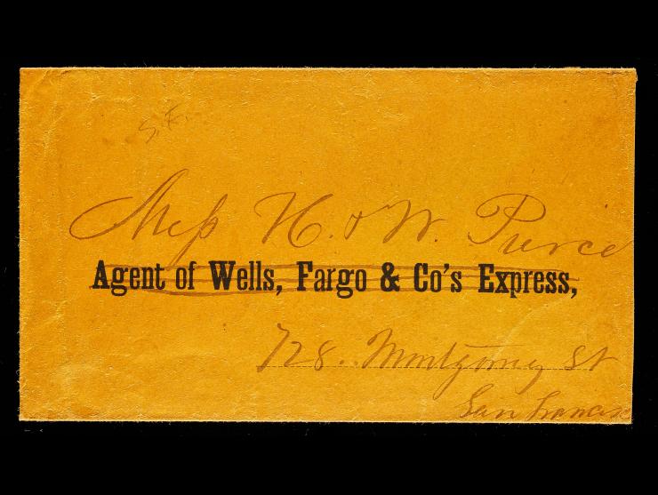 Agent of Wells, Fargo & Co's Express, Printed Envelope, Crossed out with Addressee Written