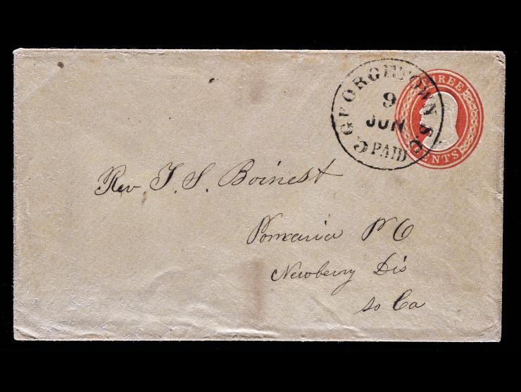 Georgetown, S.C., Integral Rate Datestamp on U6 3c Red Nesbitt