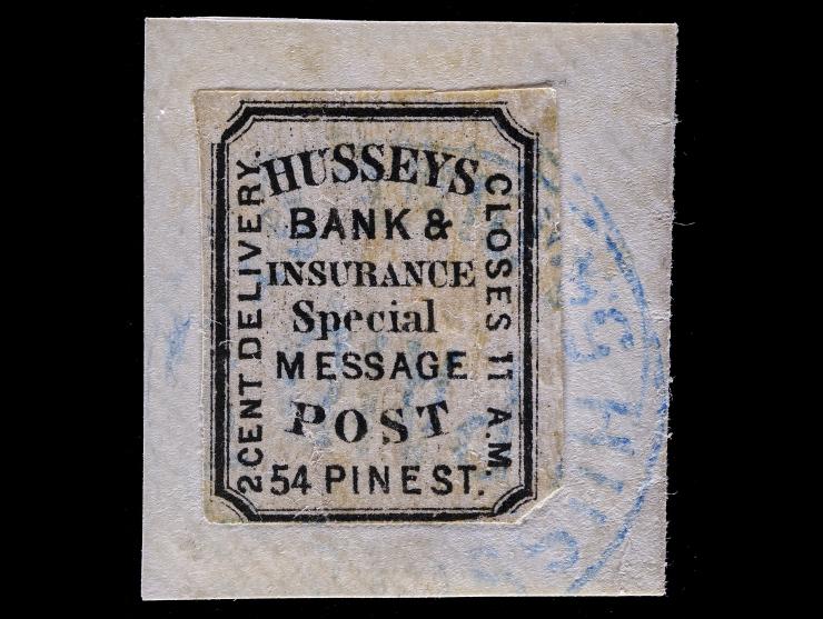 Hussey's Post, 87L51, 2c Black, Used, Tied by Company Handstamp (PMC-f)