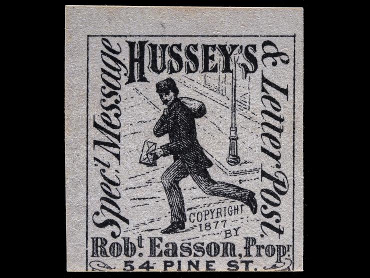 Hussey's Post, 87L55, 1c Black, Unused