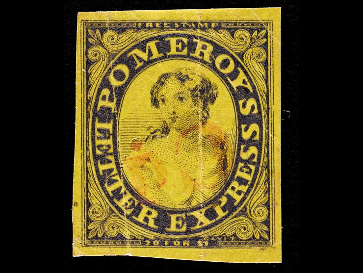 Pomeroy's Letter Express, 117L1, 5c Black on Yellow, Used, Position 15L, Red Cancel