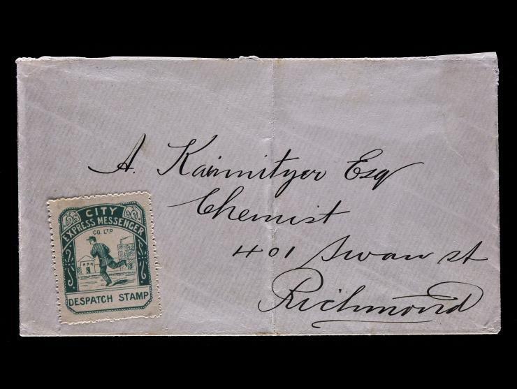 (Boyd's) City Express Messenger Despatch Stamp on Local Richmond, Victoria Cover