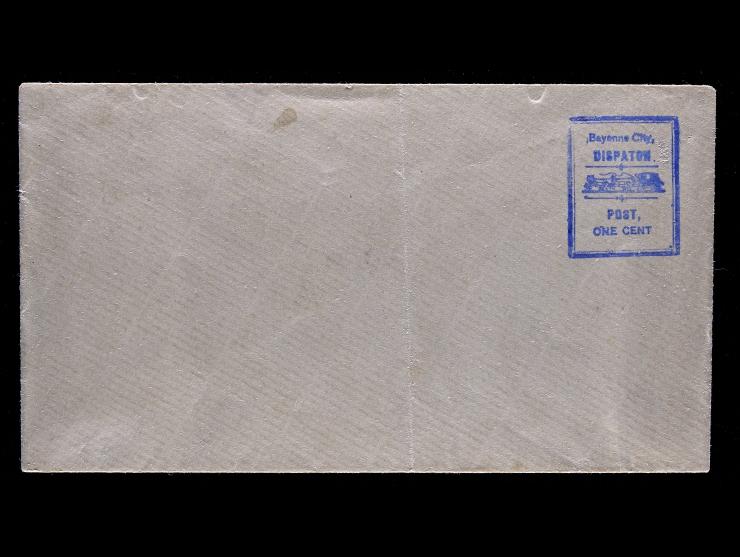 Bayonne City Dispatch, 9LU1var, Blue Violet on Amber, Unused Stationary Entire
